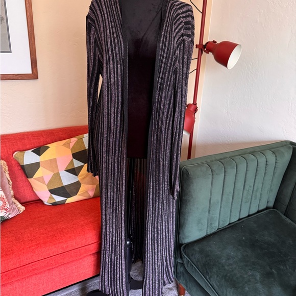 Misa Los Angeles Metallic Black Cardigan - Picture 1 of 5